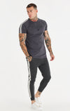 Grey Knitted Tape Muscle Fit T-Shirt