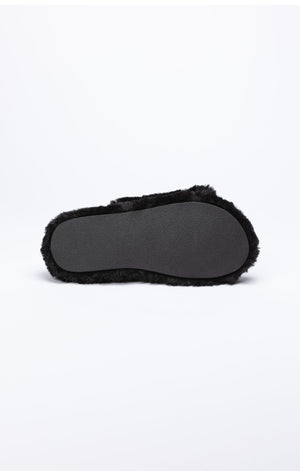 SikSilk Plush Slides - Black & Asphalt