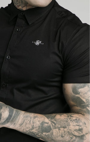 SikSilk S/S Standard Collar Shirt - Black